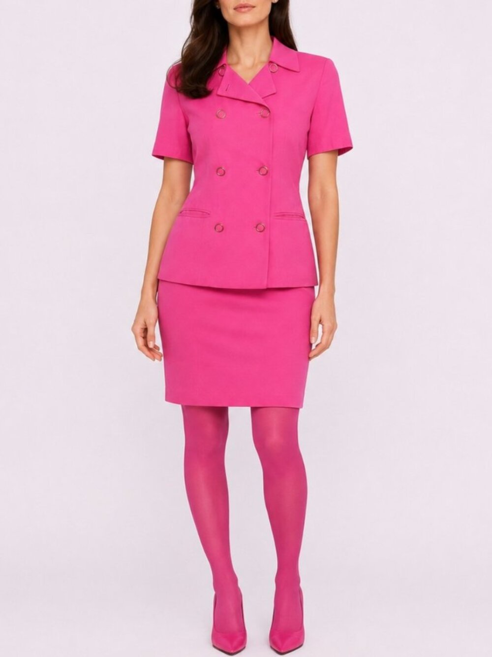 Vintage 90s Hot Pink Barbiecore Skirt Suit